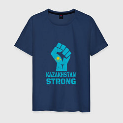 Футболка хлопковая мужская Казахстан - Сила, цвет: тёмно-синий