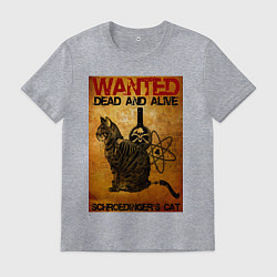 Футболка хлопковая мужская Разыскивается Кот, цвет: меланж