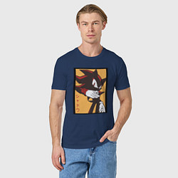 Футболка хлопковая мужская Ёж Шэдоу 006, цвет: тёмно-синий — фото 2