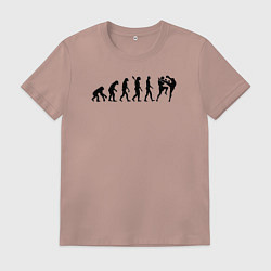 Футболка хлопковая мужская Эволюция Муай Тай, цвет: пыльно-розовый