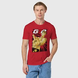 Футболка хлопковая мужская Onizuka fuck pow, цвет: красный — фото 2