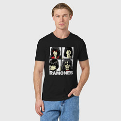 Футболка хлопковая мужская Ramones, Рамонес Портреты, цвет: черный — фото 2