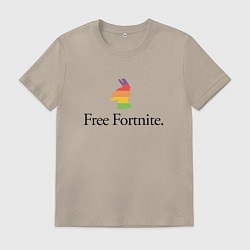 Футболка хлопковая мужская Свободу играм, цвет: миндальный