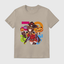 Футболка хлопковая мужская Hello pumpkins, цвет: миндальный