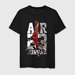 Футболка хлопковая мужская Майкл Джордан, Chicago Bulls, Чикаго Буллз, цвет: черный