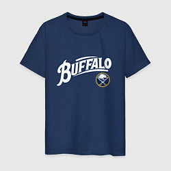 Футболка хлопковая мужская Баффало Сейберз , Buffalo Sabres, цвет: тёмно-синий