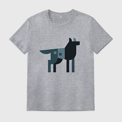 Футболка хлопковая мужская Wolf Minimalism, цвет: меланж