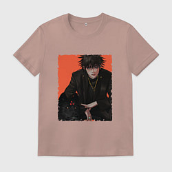 Футболка хлопковая мужская Мегуми, цвет: пыльно-розовый