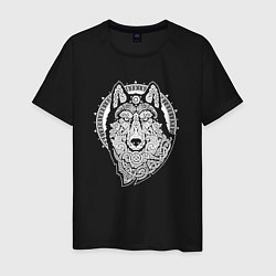 Футболка хлопковая мужская Northern Wolf, цвет: черный