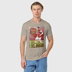 Футболка хлопковая мужская Arsenal, Mesut Ozil, цвет: миндальный — фото 2