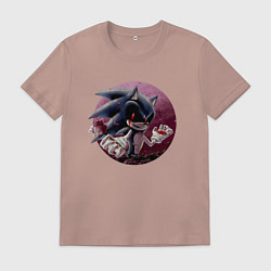 Футболка хлопковая мужская Sonic Exe Video game Rose, цвет: пыльно-розовый