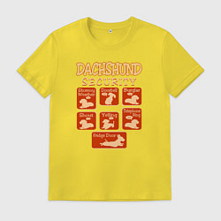 Футболка хлопковая мужская Такса - охрана, цвет: желтый