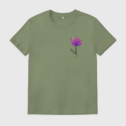 Футболка хлопковая мужская Любовь в цветке, цвет: авокадо