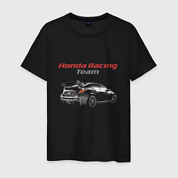 Футболка хлопковая мужская Honda Racing Team Motorsport, цвет: черный