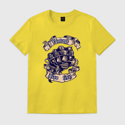 Футболка хлопковая мужская Кулак с кастетом BroFist!, цвет: желтый