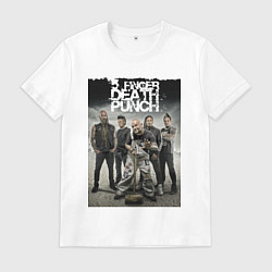 Футболка хлопковая мужская Five Finger Death Punch!, цвет: белый