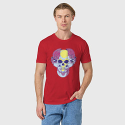 Футболка хлопковая мужская Психоделический череп, цвет: красный — фото 2