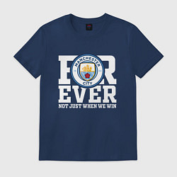 Футболка хлопковая мужская Manchester City FOREVER NOT JUST WHEN WE WIN Манче, цвет: тёмно-синий