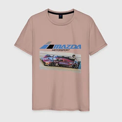 Футболка хлопковая мужская Mazda Motorsport Racing team!, цвет: пыльно-розовый