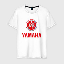 Футболка хлопковая мужская Yamaha Логотип Ямаха, цвет: белый