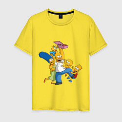 Футболка хлопковая мужская Simpsons donuts, цвет: желтый