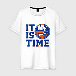 Футболка хлопковая мужская It Is New York Islanders Time Нью Йорк Айлендерс, цвет: белый