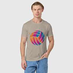 Футболка хлопковая мужская Ball Volleyball, цвет: миндальный — фото 2