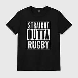Футболка хлопковая мужская Прямиком из регби, цвет: черный