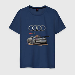 Футболка хлопковая мужская Audi Racing team, цвет: тёмно-синий