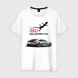 Футболка хлопковая мужская Audi quattro Lizard, цвет: белый