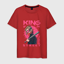 Футболка хлопковая мужская Cyberpunk King of the street, цвет: красный