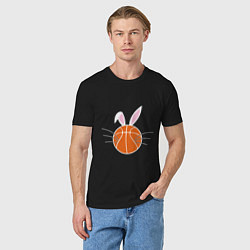 Футболка хлопковая мужская Basketball Bunny, цвет: черный — фото 2