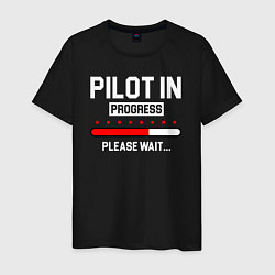 Футболка хлопковая мужская Pilot In Progress, цвет: черный