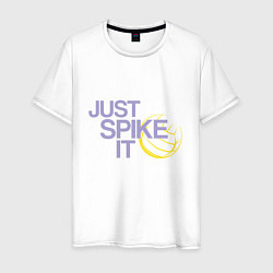 Футболка хлопковая мужская Just Spike It, цвет: белый