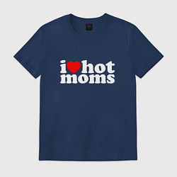 Футболка хлопковая мужская I LOVE HOT MOMS, цвет: тёмно-синий
