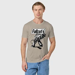 Футболка хлопковая мужская Fallout 4 Hero!, цвет: миндальный — фото 2