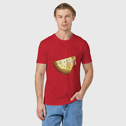 Футболка хлопковая мужская Пицца в стиле стимпанк, цвет: красный — фото 2