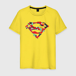Футболка хлопковая мужская Logo Superman, цвет: желтый