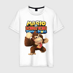 Футболка хлопковая мужская Mario Donkey Kong Nintendo Gorilla, цвет: белый
