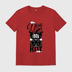 Футболка хлопковая мужская Дом там, где твой кот, цвет: красный