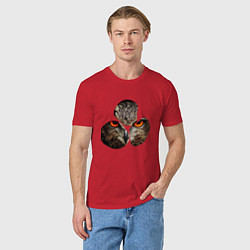 Футболка хлопковая мужская Owl puzzle, цвет: красный — фото 2