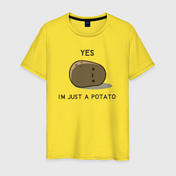 Футболка хлопковая мужская Yes, im just a potato, цвет: желтый