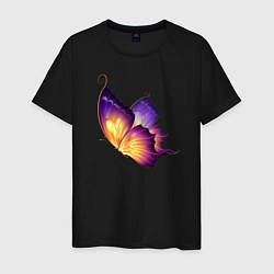 Футболка хлопковая мужская Красивая бабочка A very beautiful butterfly, цвет: черный
