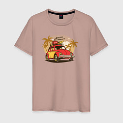 Футболка хлопковая мужская Enjoy Summer car, цвет: пыльно-розовый