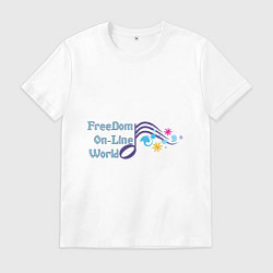 Футболка хлопковая мужская FreeDom On-Line World, цвет: белый