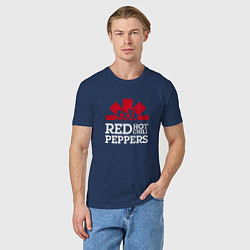Футболка хлопковая мужская RHCP Logo Red Hot Chili Peppers Logo, цвет: тёмно-синий — фото 2