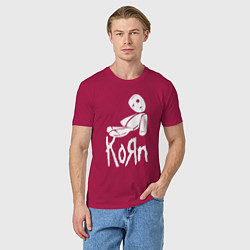 Футболка хлопковая мужская Korn КоРн, цвет: маджента — фото 2