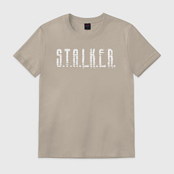 Футболка хлопковая мужская S T A L K E R - Logo, цвет: миндальный