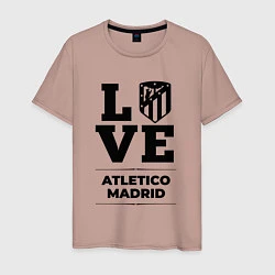 Футболка хлопковая мужская Atletico Madrid Love Классика, цвет: пыльно-розовый