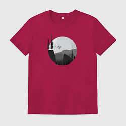 Футболка хлопковая мужская Давай через овраг, цвет: маджента